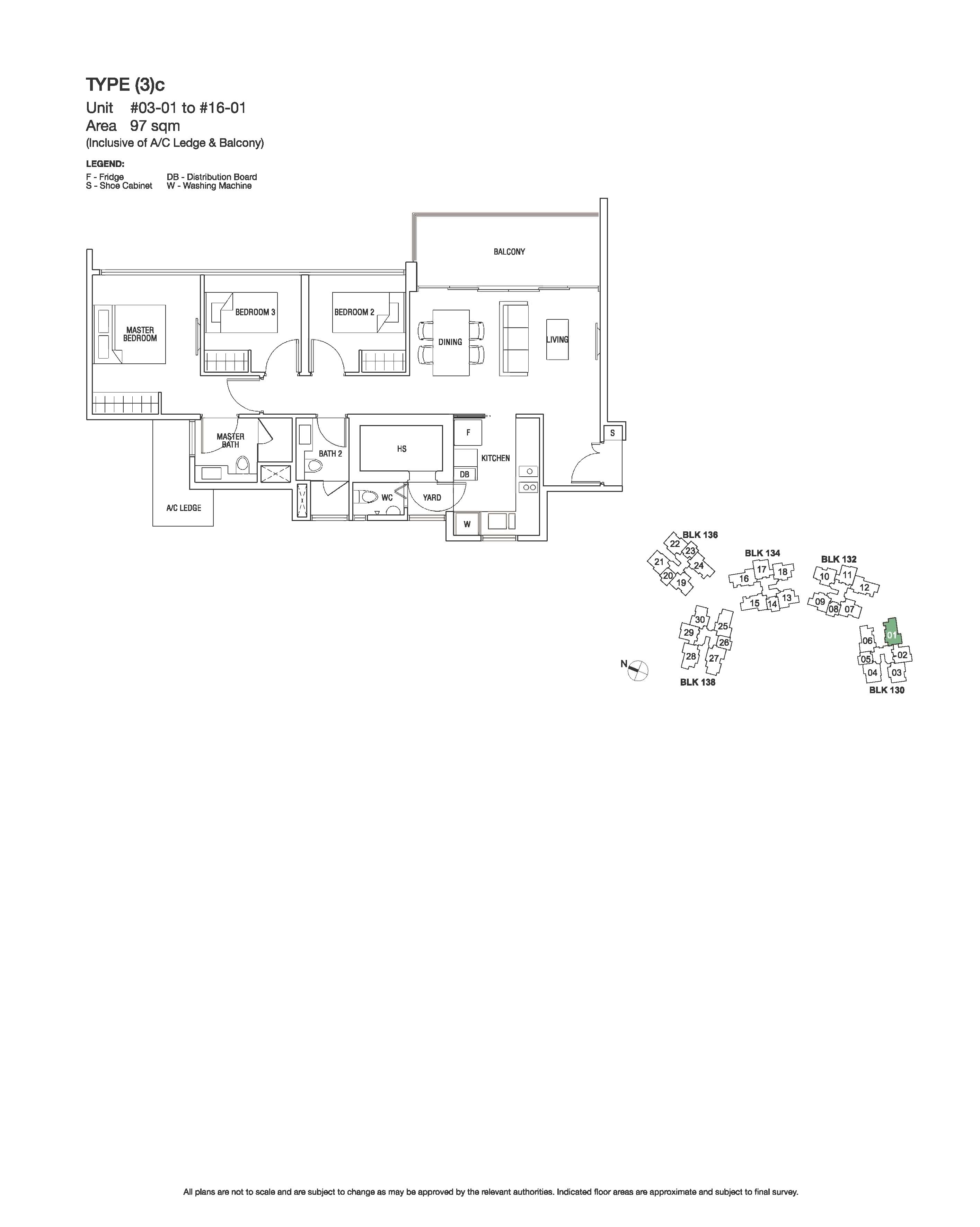 The Scala 3 Bedroom Floor Plans Type (3)c